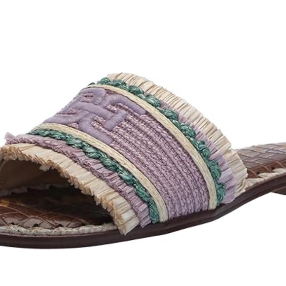 Sam Edelman Georgi Lavender Rafia Slide Sandals size 6 - Picture 2 of 7